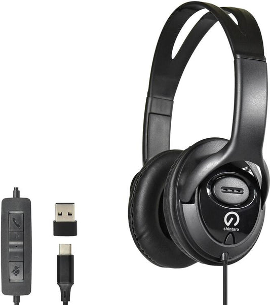 Shintaro Over-The-Ears USB-C Headset with In-Line Microphone